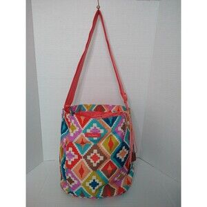 Vera Bradley Tote Bag Drawstring Aztec Crossbody Southwestern Travel canvas